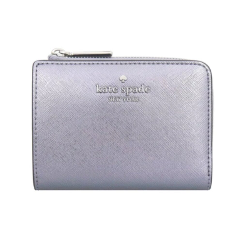 Madison Metallic Small L-zip Wallet in Candied Flower